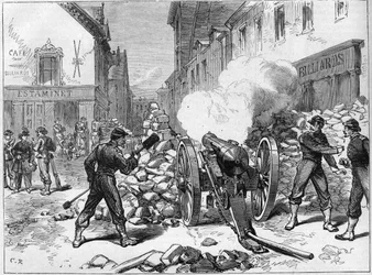 La Commune de Paris w 1871 r. Bateria założona w Issy przez federacje (komunardy).