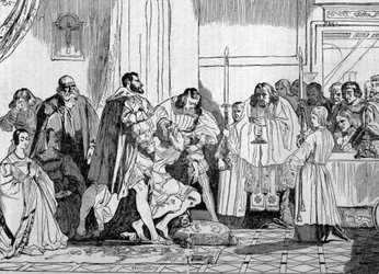 Leonardo da Vinci (Leonard de Vinci) umiera w ramionach Franciszka I (1494-1547) w 1519 roku w Clos Luce. rytownictwo.