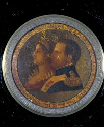Wieczko tabakiery z portretami Napoleona I i Józefiny. Mediolan, Muzeum Risorgimento