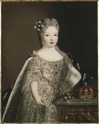Infantka Maria Anna Wiktoria Hiszpańska, Królowa Portugalii - Portret Infantki Mariany Wiktorii Hiszpańskiej (1718-1781), Królowej Portugalii, Anonimowej . Olej na płótnie. Rozmiar: 78x63cm. Muzeum Narodowe w Sztokholmie