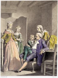 Ludwik XVI, Maria Antonina i Ludwik XVII zamknięte w świątyni