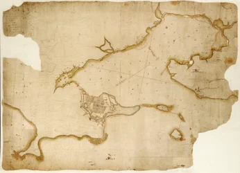 Twierdza i port Louisburg, Cape Breton, ok. 1745 r. (rękopis)