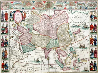 Mapa Azji z atlasu Bleau