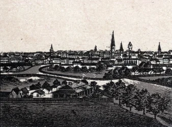 Melbourne, Australia; Ogólny widok. w „Świat ilustruje 168 poglądów” bez daty (koniec XIX wieku)