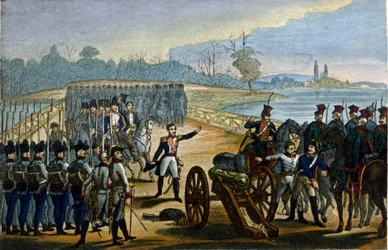 Wojna napoleońska. Wiedeń: Zdobycie mostów na Dunaju w dniu 13.11.1805.
