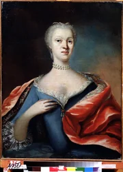 Portret księżniczki Charlotty Christine z Brunszwiku Wolfenbuttel, żony carewicza Aleksieja Rosji (1694-1715) (Portret Charlotty Christine z Brunszwiku Wolfenbüttel, żony cara Aleksieja Rosji). Anonimowe malowanie. olej na płótnie,