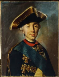 Portret cara Piotra III Rosji (1728-1762) (Portret cara Rosji Piotra II). Piotr II Fiodorowicz, a także Karol Piotr Ulrich, książę Holsztynu Gottorp, pierwszy władca odgałęzienia Holsztynu Gottorp, który później przyjął imię Ro