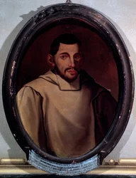 Portret Adriano Banchieri (1568-1634) Włoski kompozytor, teoretyk muzyki, organista i poeta Malarstwo Anonimowe. XVII-wieczne Konserwatorium Bolońskie G. Rossini