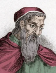 Portret Amerigo Vespucciego (1454-1512), włoskiego żeglarza i odkrywcy. Rycina z XIX wieku.