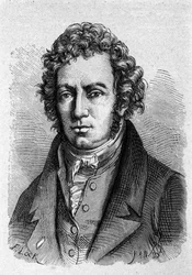 Portret Andre Marie Ampere (1775 - 1836) francuskiego fizyka.