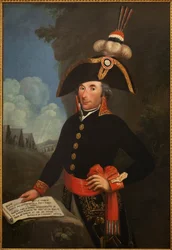 Portret Andre Masseny (1758-1817, księcia Rivoli i księcia Essling, marszałka imperium), w mundurze generała dywizji. Obraz anonimowy, olej na płótnie 1796, portret