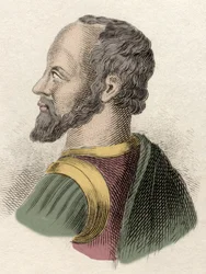 Portret Anny de Montmorency, księcia Montmorency (1492-1567), francuskiego wojskowego, męża stanu i dyplomaty. Rycina XIX wieku.