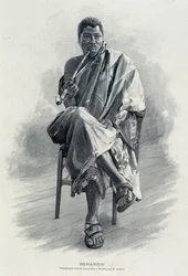 Portret Behanzina (1844-1900), króla Dahomeju (dzisiejszy Benin).