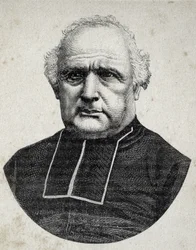 Portret biskupa Peyramale, księdza Lourdes (1811 - 1877) - w „Les Contemporains””, b.d. koniec XIX wieku.