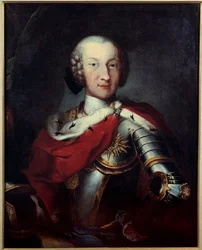Portret Karola Emanuela III (1701-1773), księcia Sabaudii, króla Sardynii, wielkiego mistrza malarstwa Anuncjatek. XVIII-wieczny Paryż, Muzeum Legii Honorowej