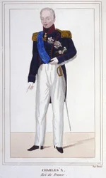 Portret Karola X, króla Francji (1757 - 1836) grawerowanie z 1830 r