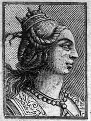 Portret Emmy, córki Lotharii II, króla Włoch, poślubiła Lothaire w 966 roku. Mieli dziecko, Ludwika V, ostatniego króla Karolingów.
