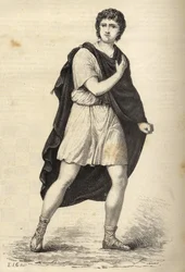 Portret Francois-Joseph (Francois Joseph) Talma (1763-1826), francuskiego aktora. Rycina XIX wieku.