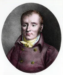 Portret Francois Xavier Bichat (1771 - 1802), francuskiego lekarza. Rycina z XVIII wieku. Prywatna kolekcja.