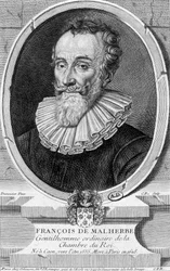 Portret François Malherbe, francuskiego poety (1555-1628) - rycina