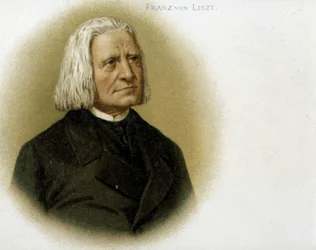 Portret Franciszka Liszta. XIX-wieczna chromolitografia.