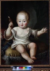 Portret wielkiego księcia Aleksandra Pawłowicza z Rosji (1777-1825) jako Baby, Anonim. Olej na płótnie, koniec lat 70.