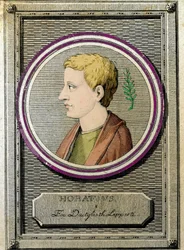 Portret Horacego (Quintus Horatius Flaccus) (65-8 pne), łacińskiego poety.