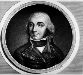 Portret Jeana Baptiste, hrabiego Jourdana, marszałka Francji (1762-1833). Grawer w „”Kompletny zbiór obrazów historycznych rewolucji francuskiej, w trzech tomach.””” 1804.