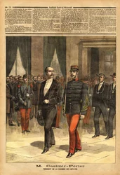 Portret Jeana Casimira-Perriera (Casimir Perrier, Casimir Perrier, Casimir-Perrier) (1847-1907), nowego prezesa Izby Poselskiej. Grawerowanie w „”Le petit journal”” 28.01.201893. Kolekcja Selvy.