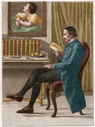 Portret Johanna Kaspara Lavatera lub Gasparda Lavatera (1741-1801), szwajcarskiego teologa i niemieckojęzycznego pisarza znanego z pracy nad fizjonomią.