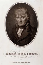 Portret Josefa Gelinka (Józefa) (1758-1825) austriackiego pianisty, kompozytora i teologa Grawer. 19 wiek. Bolonia, civico museo musico