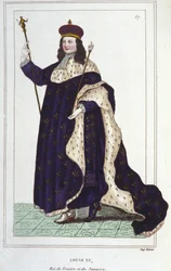 Portret Ludwika XV (1710 - 1774), króla Francji grawerowanie od 1830
