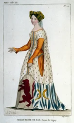 Portret Marguerite de Bar, Lady of Ligny (ok. 1223 - 1275), rycina z 1830 r.