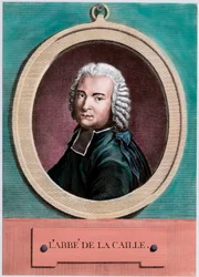 Portret Nicolasa Louisa de Lacaille (1713 - 1762), francuskiego astronoma. Rycina z XVIII wieku. Prywatna kolekcja.