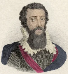 Portret Roberta Devereux, hrabiego Essex (1566-1601) Angielski generał, ulubieniec Elisabeth Iere. Rycina XIX wieku.