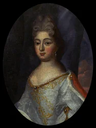 Portret Teresy Kunegundy Sobieskiej (1676-1730) (Therese Cunégonde Sobieska) - Anonim - Koniec XVII w. - Olej na płótnie - 47x38 - Muzeum Pałac w Wilanowie