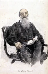 Portret Tołstoja, rycina 1888.