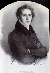 Portret włoskiego kompozytora Vincenzo Belliniego (Grawerowanie. XIX w.)