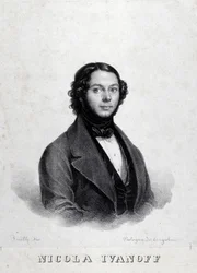Portret rosyjskiej piosenkarki Nicola Ivanoff (Nikolaj Kuzmiv Ivanov 1810-1880).