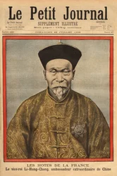 Portret wicekróla Petchili, Li Hung Chung, nadzwyczajnego ambasadora Chin we Francji, podczas oficjalnej wizyty w 1896 r. Grawer w „”Le petit journal”” 28.07.1896. Kolekcja Selvy.