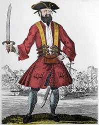 Portret pirata Edwarda Teacha z Barbenoire (Czarnobrody lub Czarnobrody)