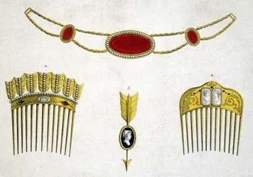 Cenne grzebienie i szpilki, ok. 1810