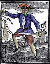 Reprezentacja pirata Howella Davisa, działająca około 1718-1719.