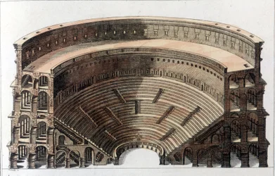 Teatr rzymski. Rycina z początku XIX wieku.
