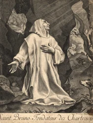 Święty Bruno, założyciel Zakonu Kartuzów (Kolonia, v. 1035 w Serra San Bruno, Kalabria