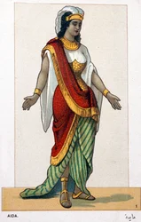 Seria chromolitografii kostiumów operowych z okazji pierwszego przedstawienia Aidy Giuseppe Verdiego: Aida. 1872
