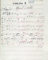 Karta nutowa na pierwsze skrzypce Ifigenie en Aulide, opera C. W. Glucka, ok. 1774