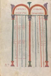 Tabele kanoniczne czterech Ewangelii, Kanon II, XI wiek (iluminowany, błoniasty manuskrypt)