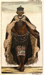 The Venus Hottentote, Bochiman kobieta (The Hottentot Venus) grawerowanie z książki podróżniczej z 1820 roku. Milanese .