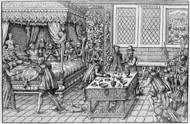 Śmierć Henryka II (1519-1559), króla Francji, w Palais des Tournelles w Paryżu, 30 czerwca